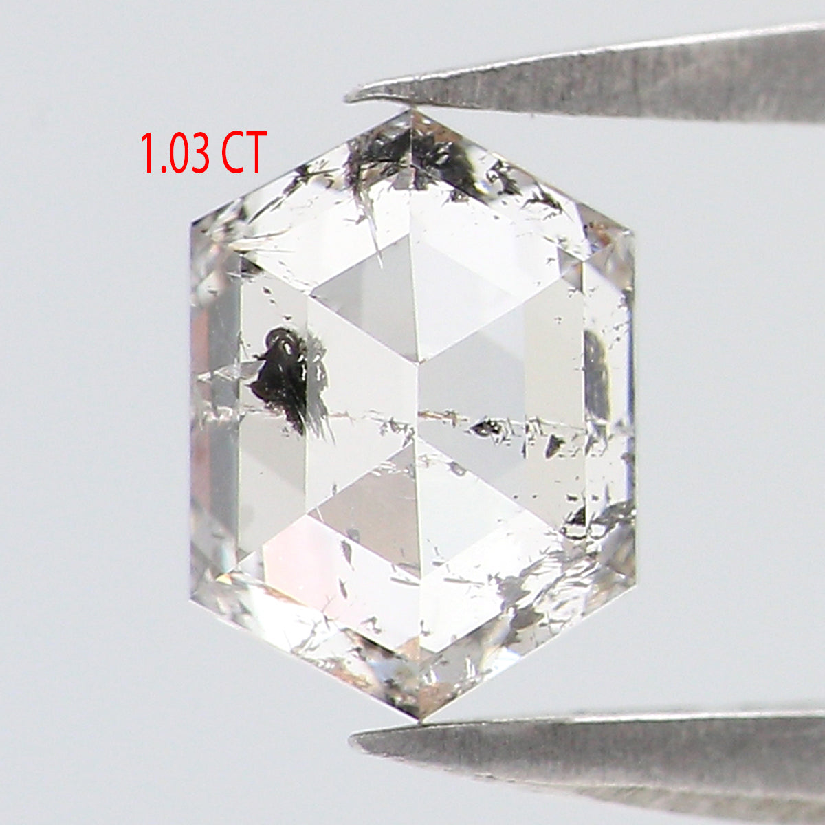 1.03 CT Natural Loose Hexagon Shape Diamond White - F Hexagon Diamond 6.70 MM Natural Loose White - F Color Hexagon Rose Cut Diamond QL2682