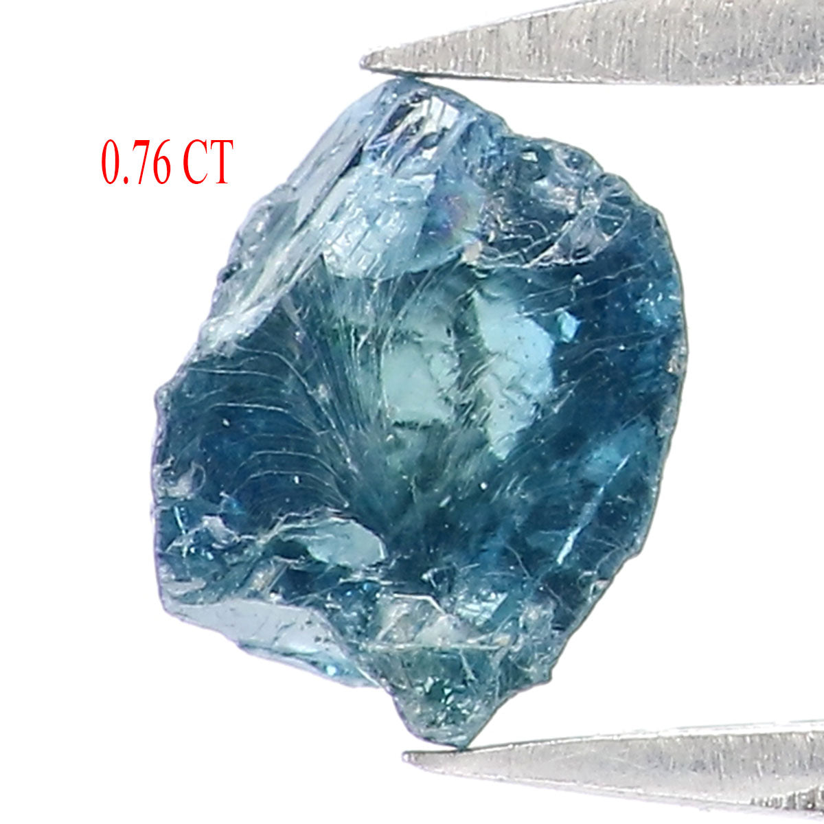 0.76 CT Natural Loose Rough Shape Diamond Blue Color Rough Cut Diamond 5.25 MM Natural Loose Blue Color Rough Irregular Cut Diamond QLB2235