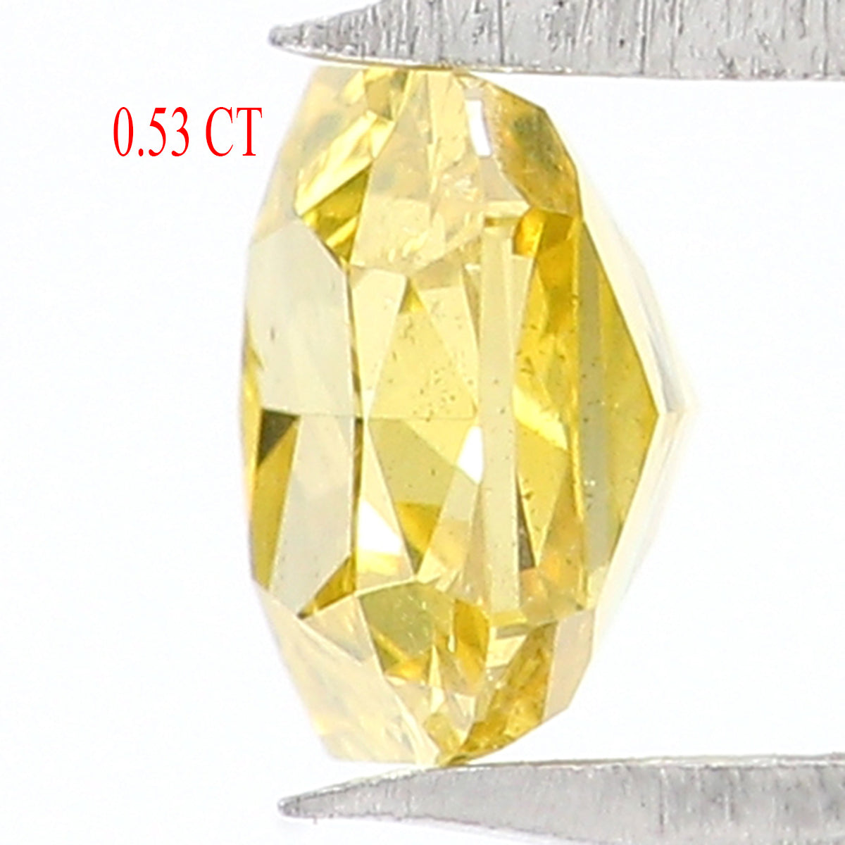 0.53 CT Natural Loose Cushion Shape Diamond Yellow Color Cushion Diamond 4.60 MM Natural Yellow Diamond Cushion Brilliant Cut Diamond KQ616