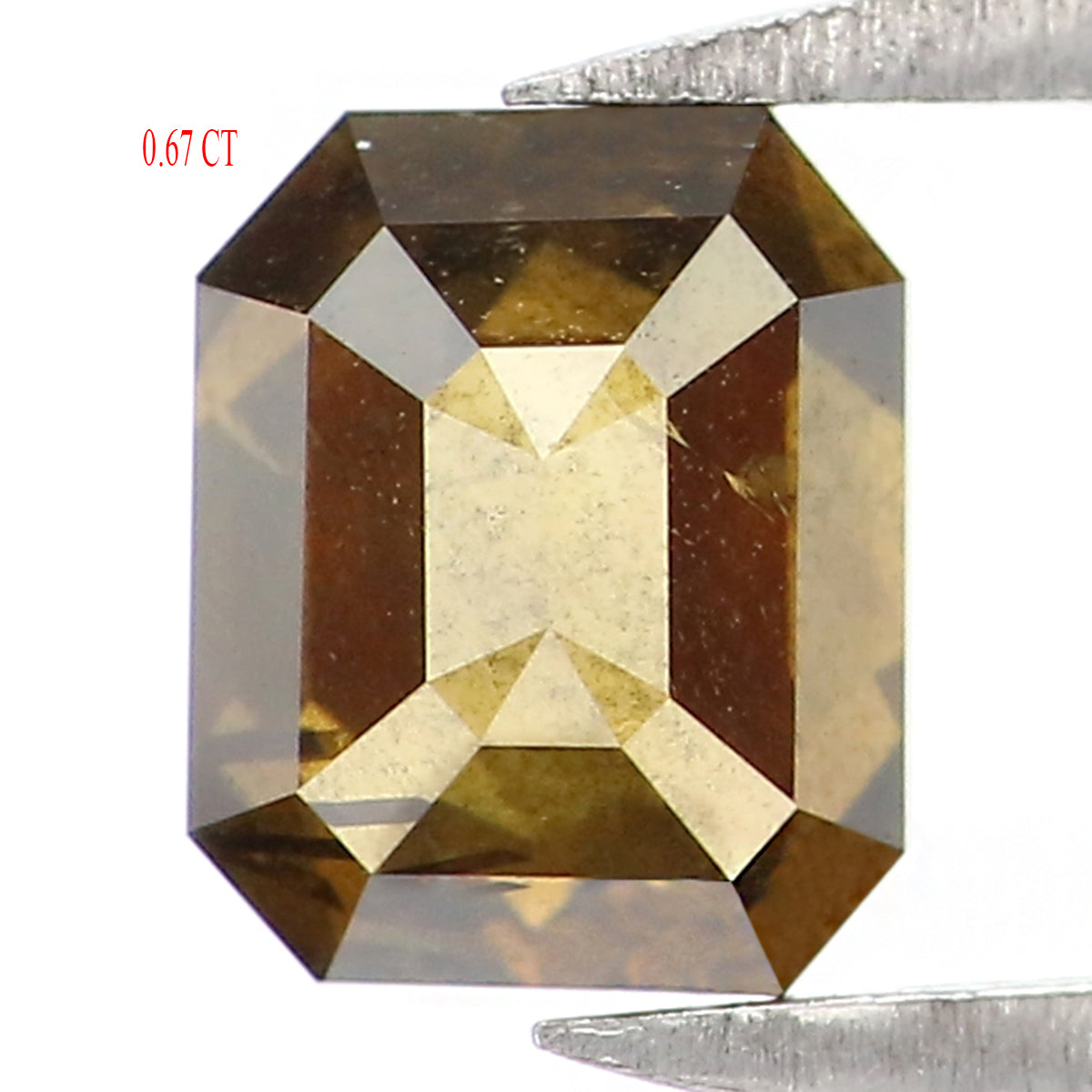0.67 Ct Natural Loose Emerald Cut Diamond Brown Color Emerald Diamond 5.25 MM Natural Loose Brown Color Diamond Emerald Cut Diamond QL1838