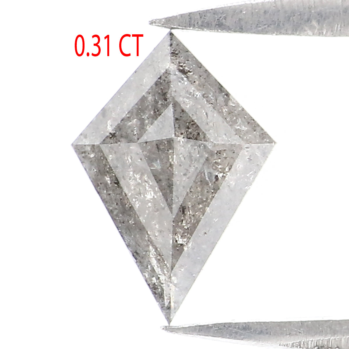 Natural Loose Kite Salt And Pepper Diamond Black Grey Color 0.31 CT 7.62 MM Kite Shape Rose Cut Diamond KR2544