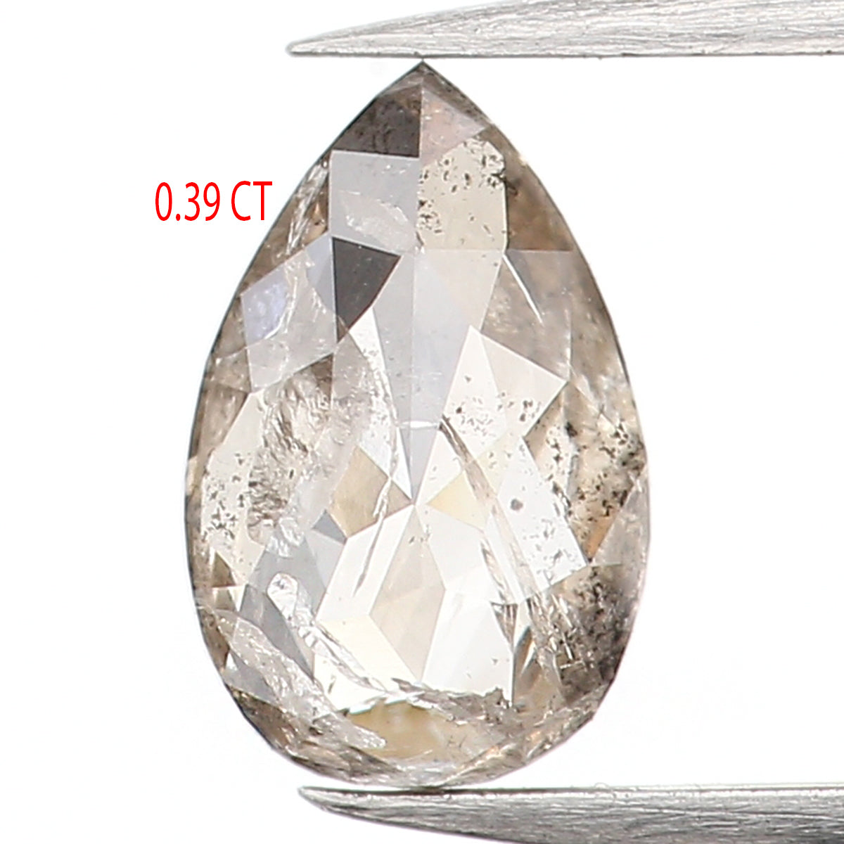 0.39 CT Natural Loose Pear Shape Diamond Salt And Pepper Pear Cut Diamond 6.15 MM Natural Brown Color Diamond Pear Rose Cut Diamond LQ975