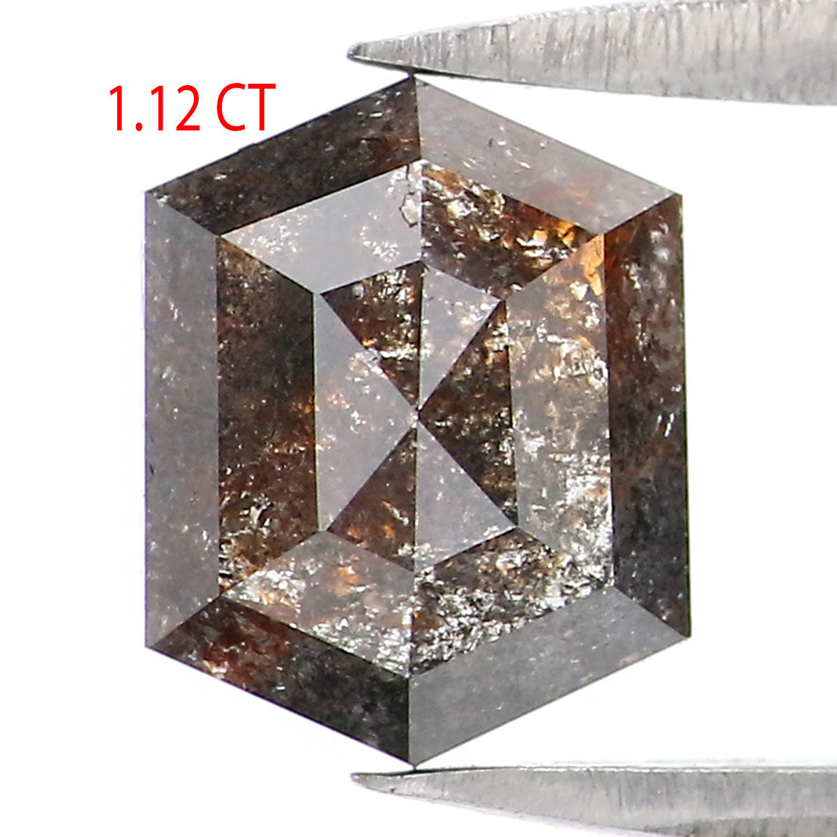 Natural Loose Hexagon Brown Color Diamond 1.12 CT 7.09 MM Hexagon Shape Rose Cut Diamond L2416