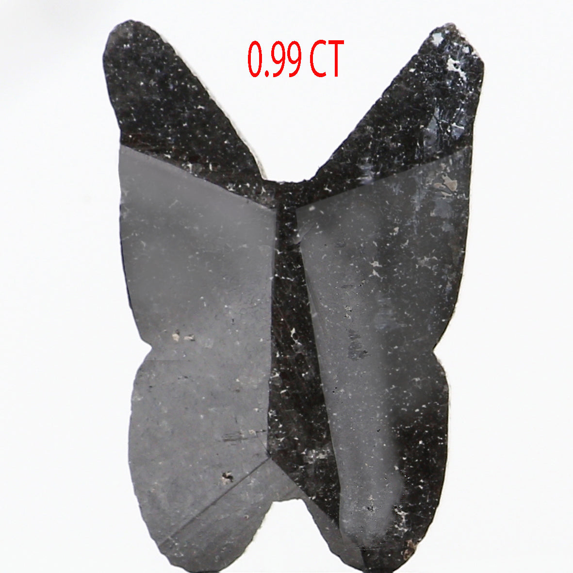 0.99 CT Natural Loose Butterfly Shape Diamond Black Color Butterfly Diamond 10.90 MM Natural Black Color Butterfly Rose Cut Diamond LQ393