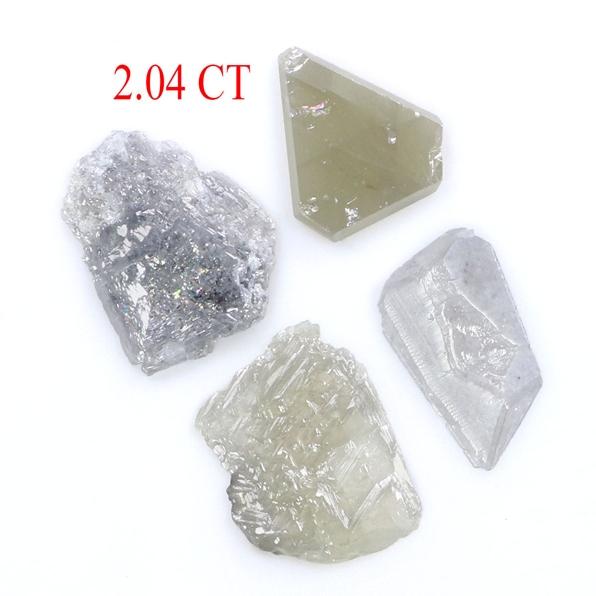 2.04 CT Natural Loose Slice Shape Diamond Grey Color Slice Cut Diamond 7.00 MM Natural Loose Grey Color Slice Irregular Cut Diamond LQ8931