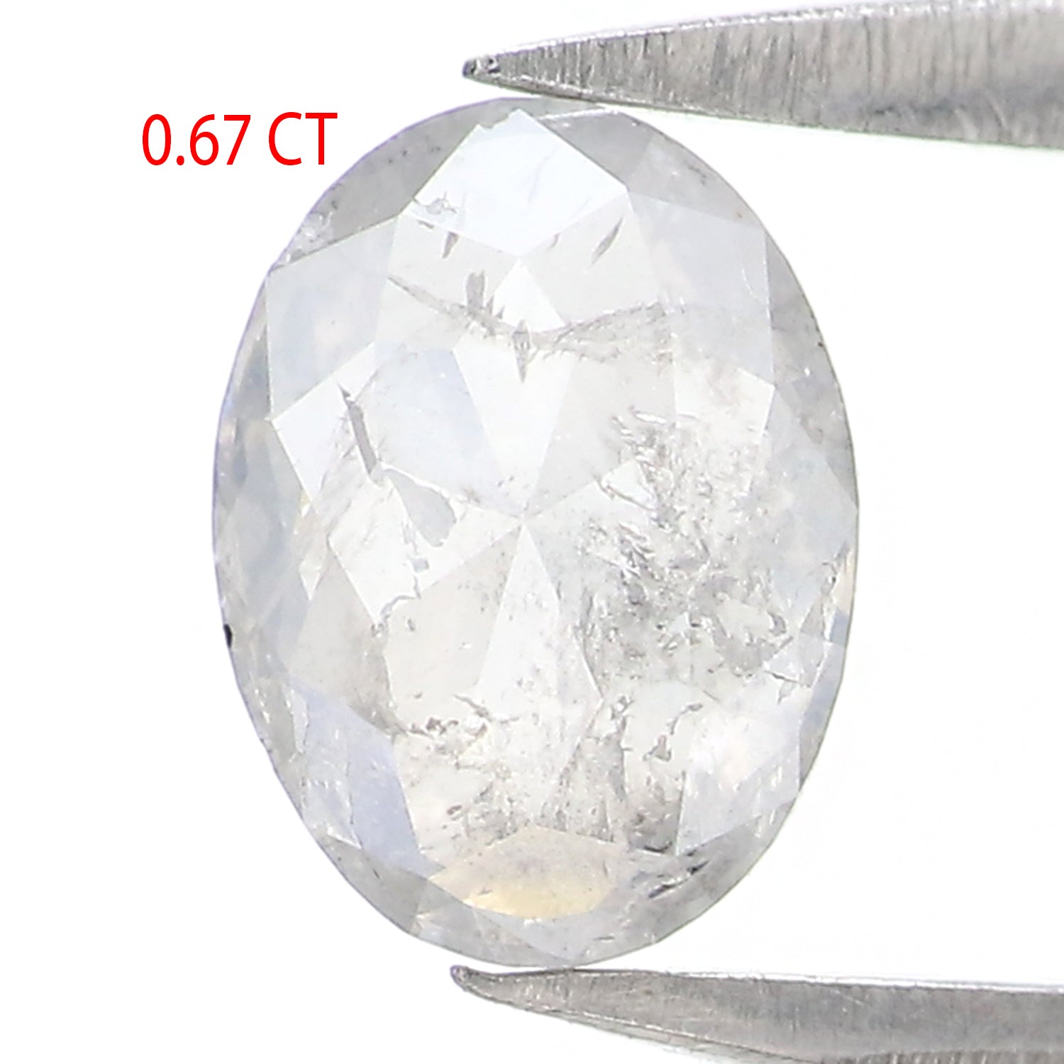 0.67 CT Natural Loose Oval Shape Diamond Grey Color Oval Shape Diamond 6.65 MM Natural Loose Grey Color Diamond Oval Rose Cut Diamond QL2589