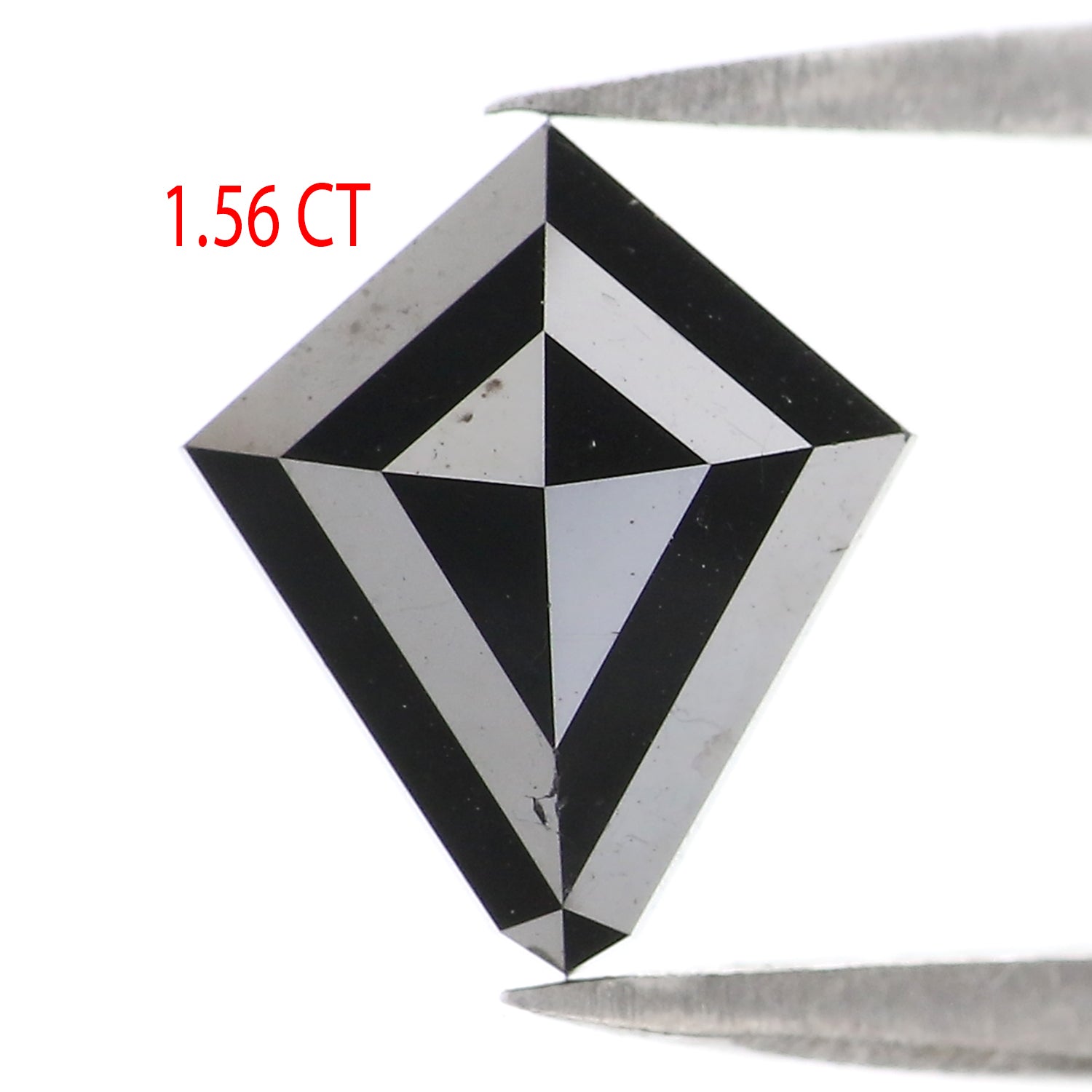 1.56 Ct Natural Loose Kite Shape Diamond Black Color Kite Shape Diamond 9.30 MM Natural Loose Black Diamond Kite Rose Cut Diamond KQ2615