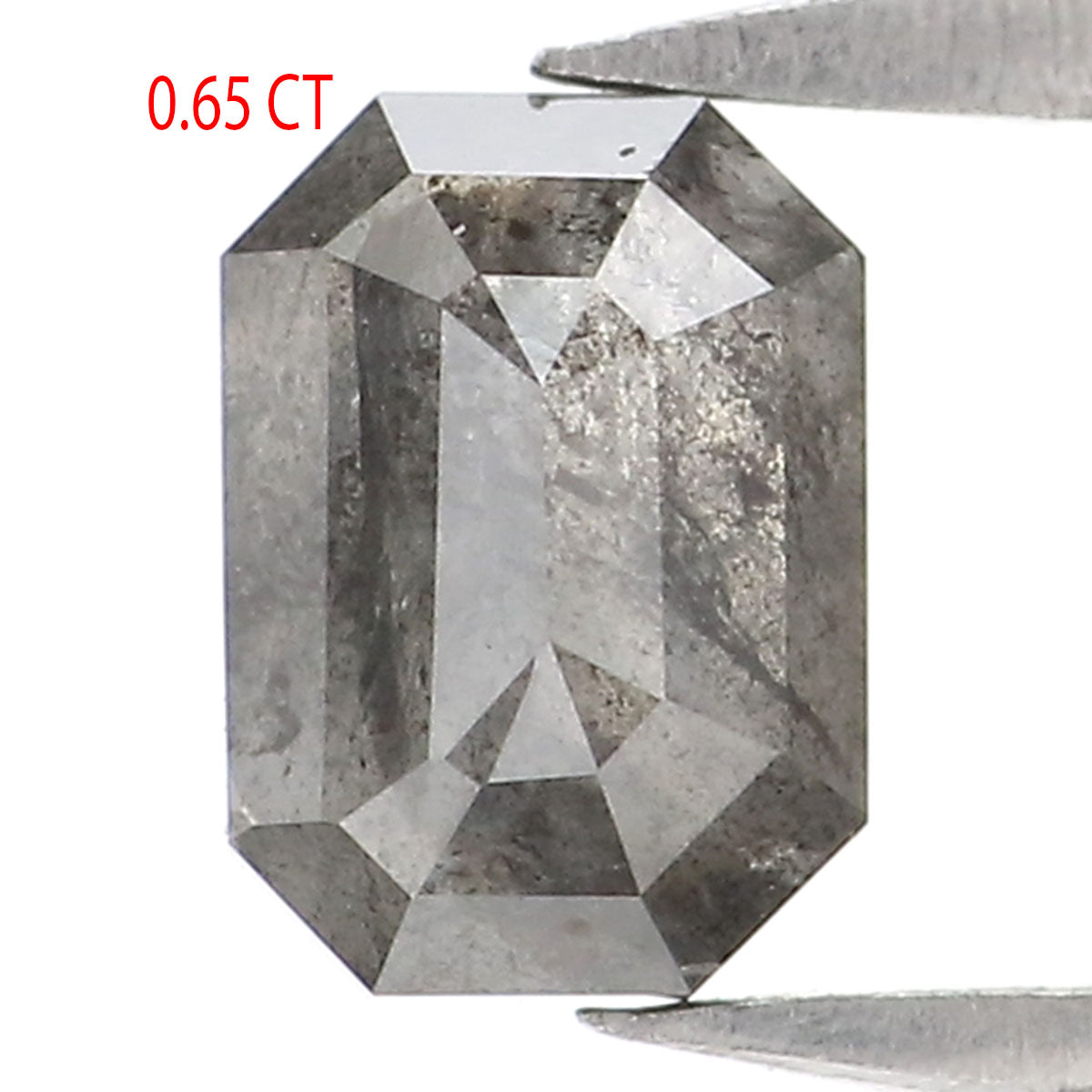 0.65 CT Natural Loose Emerald Shape Diamond Salt And Pepper Emerald Cut Diamond 5.65 MM Natural Black Grey Emerald Rose Cut Diamond LQ2530