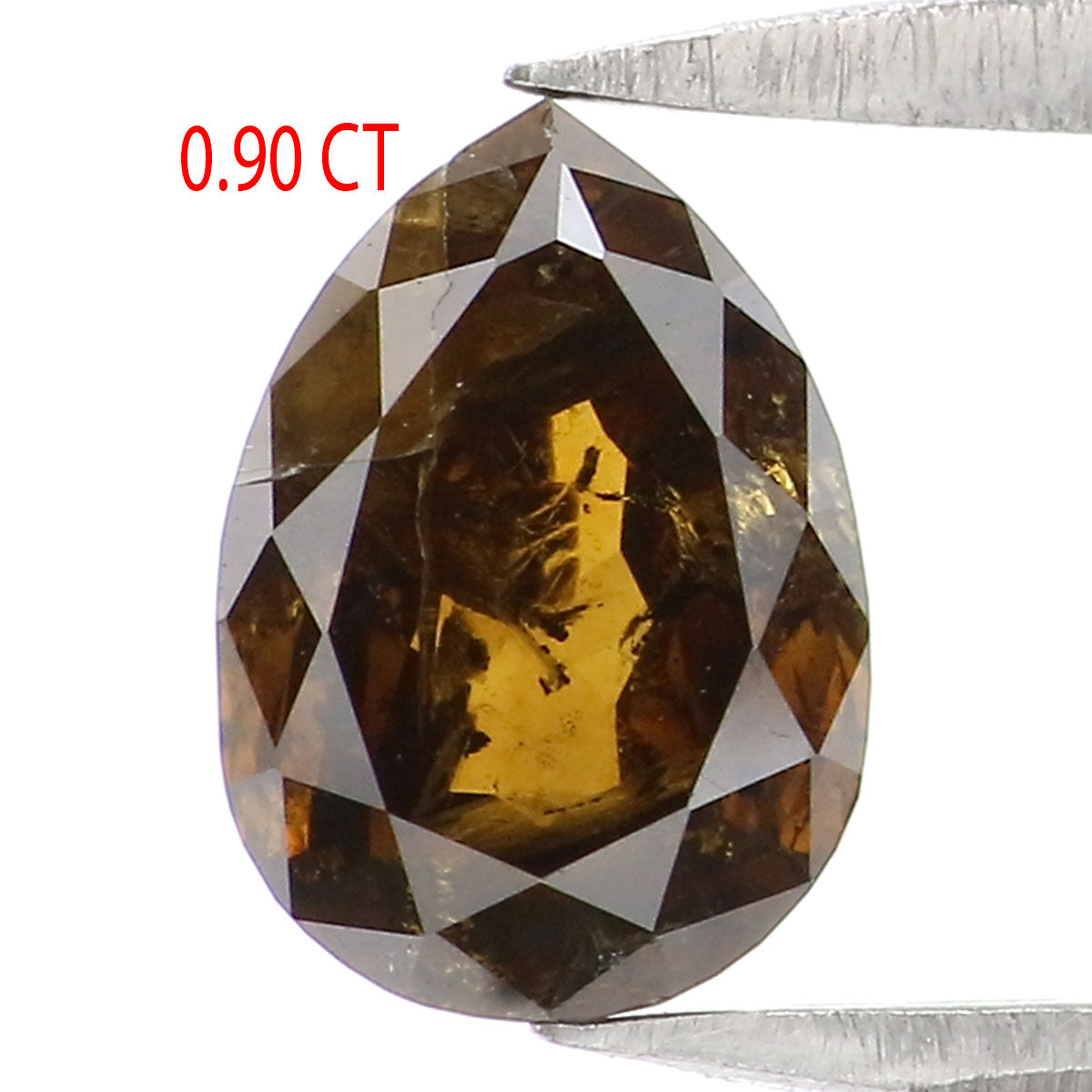 0.90 CT Natural Loose Pear Shape Diamond Brown Color Pear Cut Diamond 7.30 MM Natural Loose Brown Color Diamond Pear Rose Cut Diamond KQ127