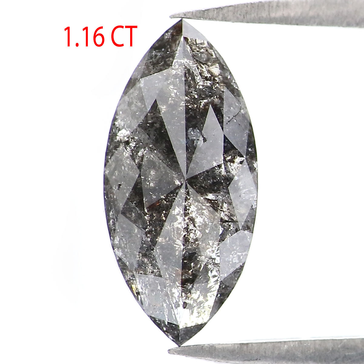 1.16 CT Natural Loose Marquise Shape Diamond Salt And Pepper Marquise Rose Cut Diamond 10.90 MM Black Grey Color Marquise Cut Diamond LQ2167