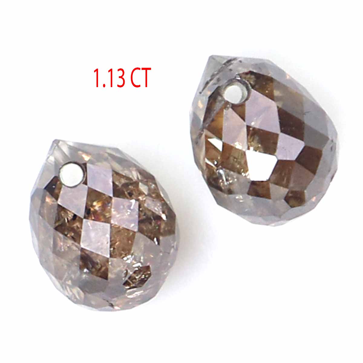 Natural Loose briolette Brown Color Diamond 1.13 CT 3.50 MM Drop Shape Rose Cut Diamond KDL145