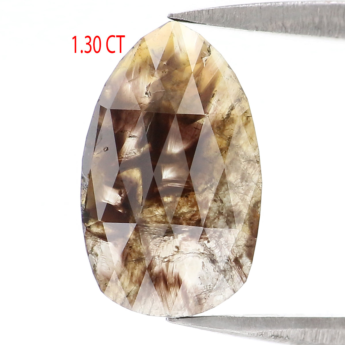 1.30 Ct Natural Loose Pear Shape Diamond Dark Brown Color Pear Cut Diamond 10.45 MM Natural Diamond Brown Color Pear Rose Cut Diamond KQ1241