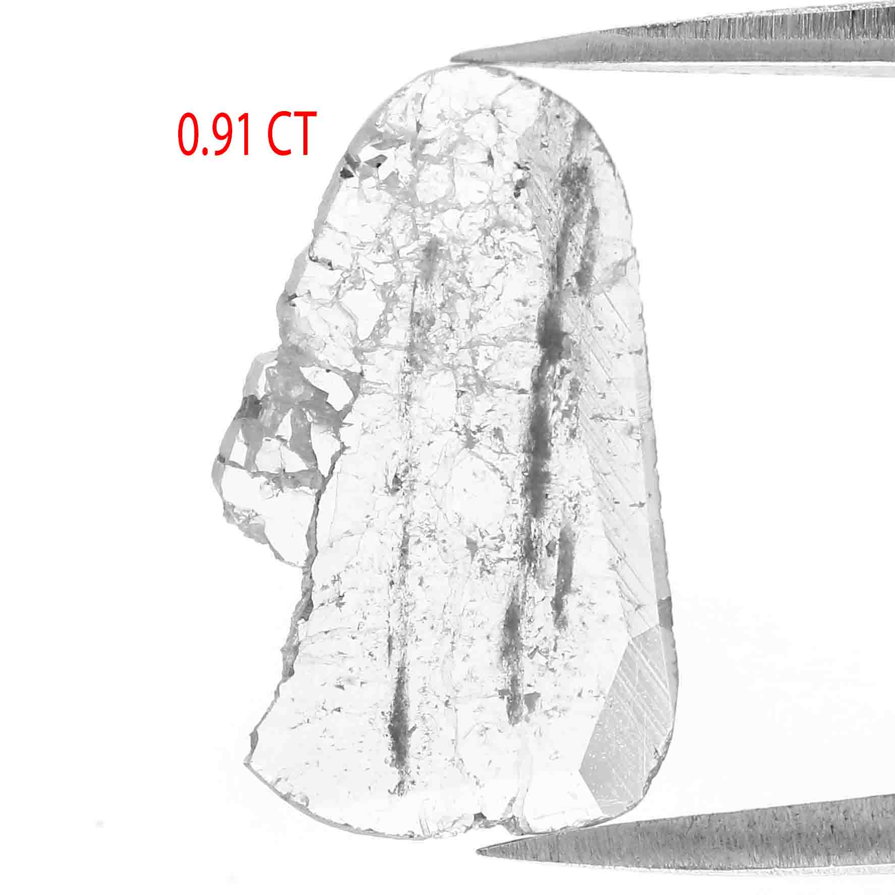 0.91 Ct Natural Loose Slice Shape Diamond Grey Color Slice Cut Diamond 15.75 MM Natural Loose Grey Color Slice Irregular Cut Diamond LQ9774