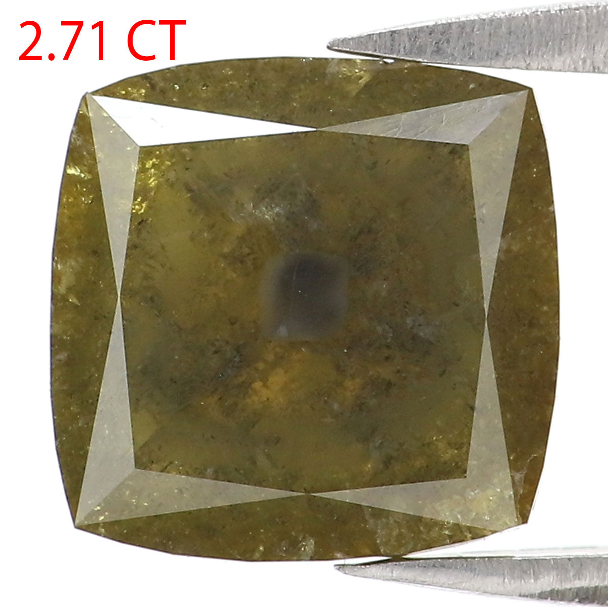 2.71 CT Natural Loose Square Shape Diamond Green Square Cut Diamond 8.35 MM Natural Loose Green Color Diamond Square Rose Cut Diamond QL2463