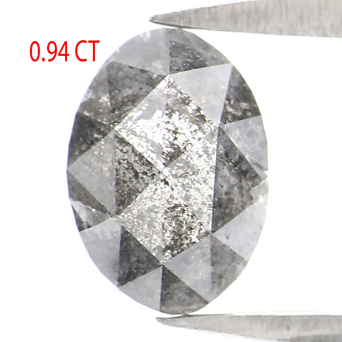 0.94 CT Natural Loose Oval Shape Diamond Salt And Pepper Oval Cut Diamond 7.10 MM Natural Black Grey Color Oval Rose Cut Diamond LQ7060
