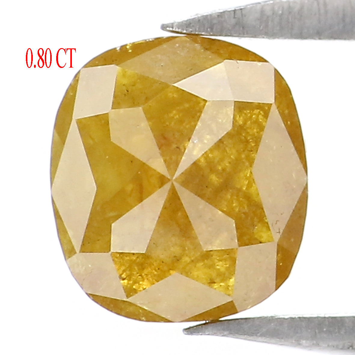 Natural Loose Cushion Yellow Color Diamond 0.80 CT 5.90 MM Cushion Shape Rose Cut Diamond KR2470