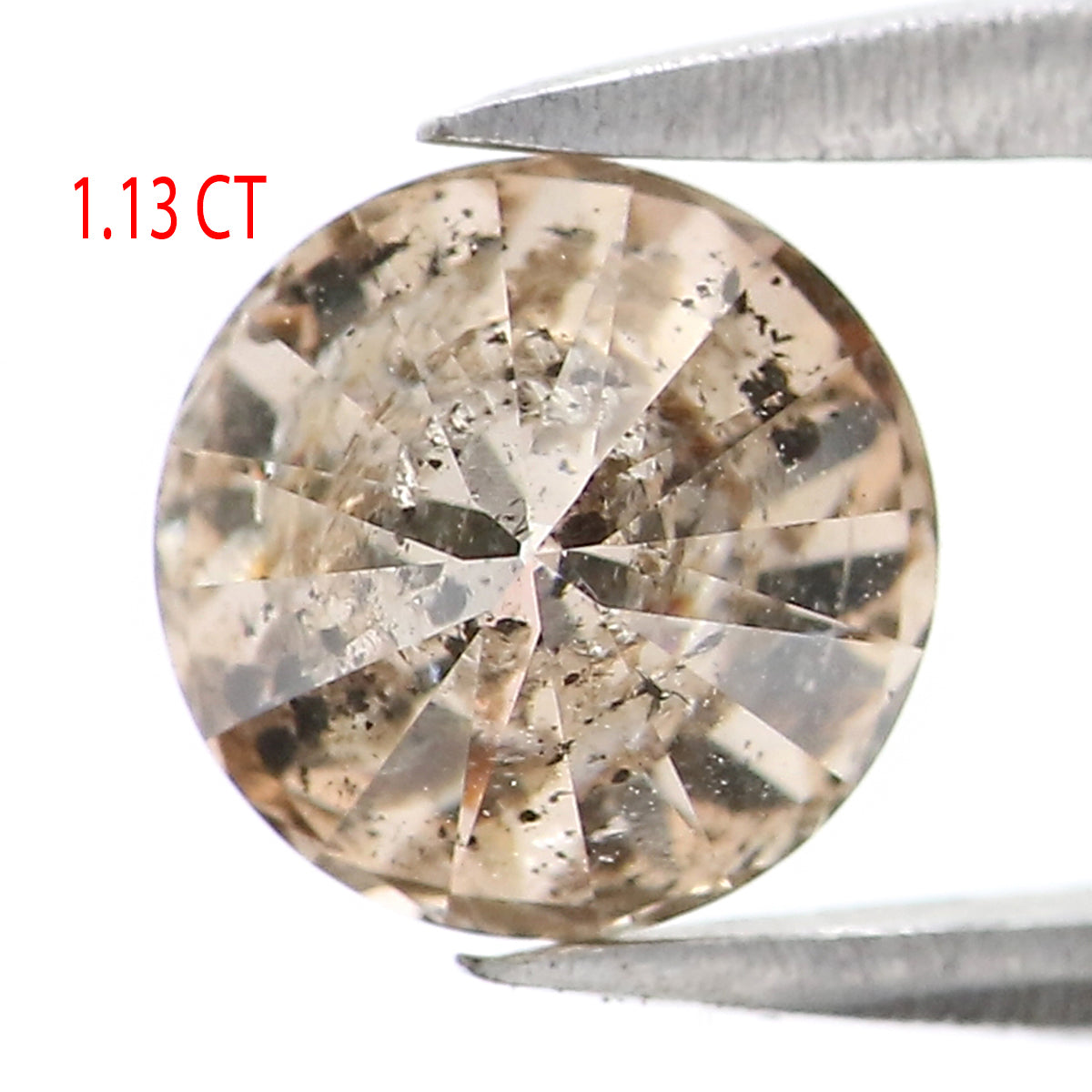 1.13 CT Natural Loose Round Shape Diamond Light Brown Color Round Diamond 6.10 MM Natural Loose Diamond Round Brilliant Cut Diamond QL2599