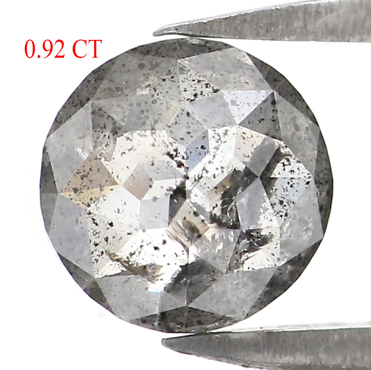 0.92 CT Natural Loose Round Rose Cut Diamond Salt And Pepper Round Diamond 6.20 MM Natural Loose Black Grey Color Rose Cut Diamond LQ2759