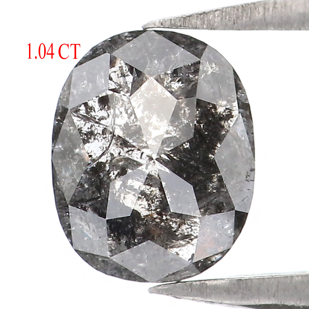 1.04 Ct Natural Loose Oval Shape Diamond Salt And Pepper Oval Diamond 6.85 MM Natural Diamond Black Grey Color Oval Rose Cut Diamond LQ2015