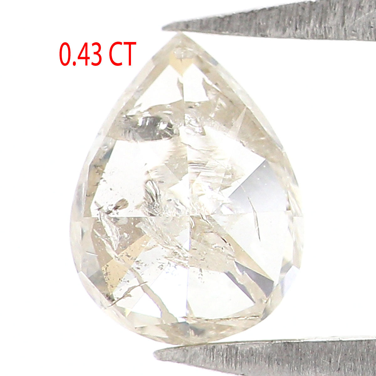 Natural Loose Pear Grey Color Diamond 0.43 CT 5.60 MM Pear Shape Rose Cut Diamond KR1009