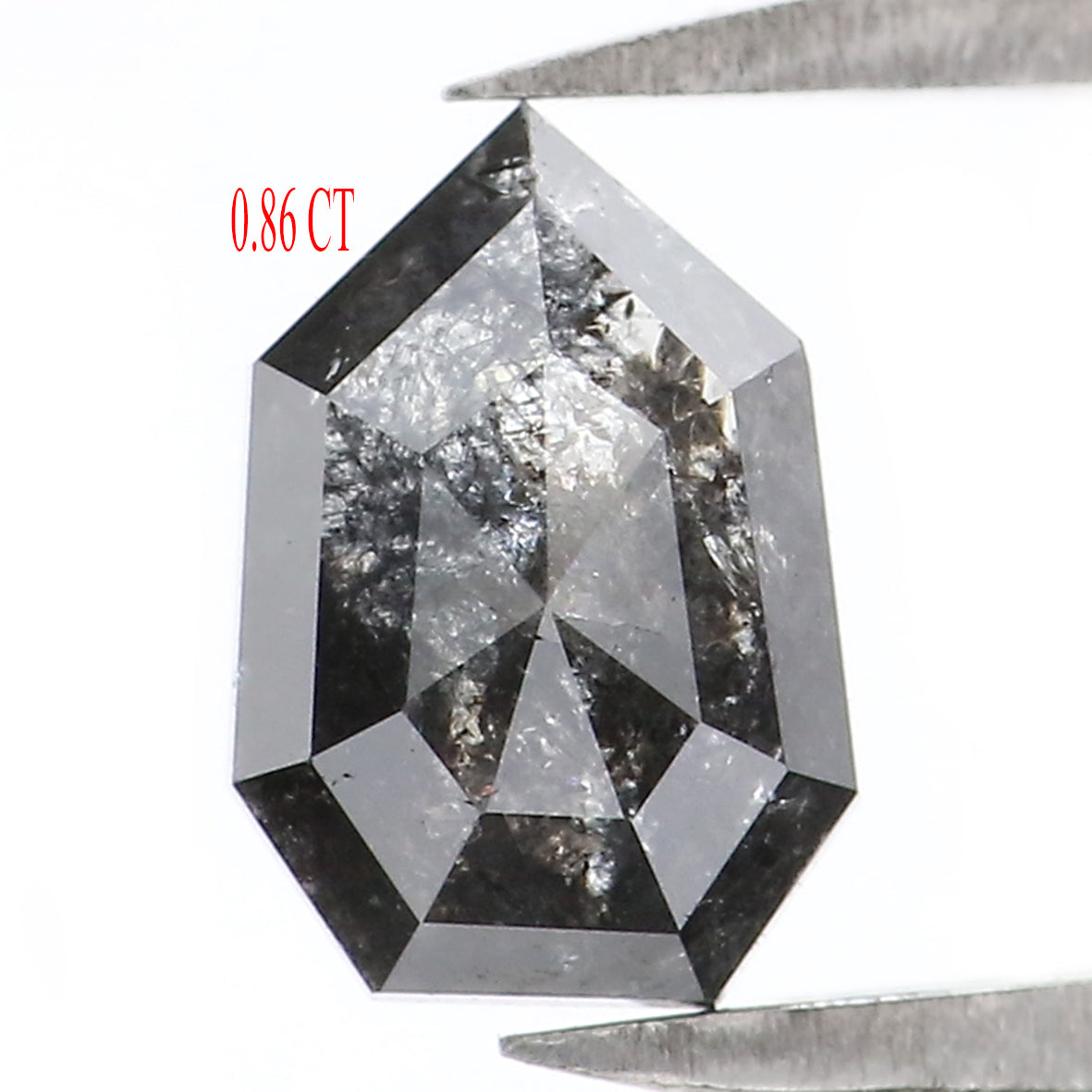 0.86 CT Natural Loose Antique Shape Diamond Salt And Pepper Antique Diamond 7.40 MM Natural Black Grey Color Antique Rose Cut Diamond KQ649