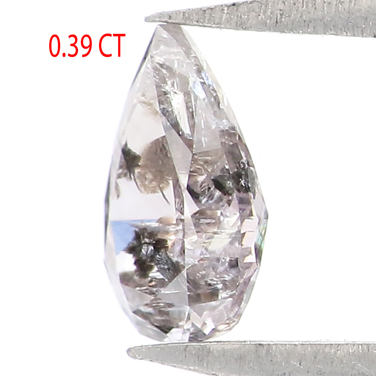 0.39 CT Natural Loose Pear Shape Diamond Salt And Pepper Pear Cut Diamond 5.90 MM Natural Loose Grey Color Pear Brilliant Cut Diamond KQ861