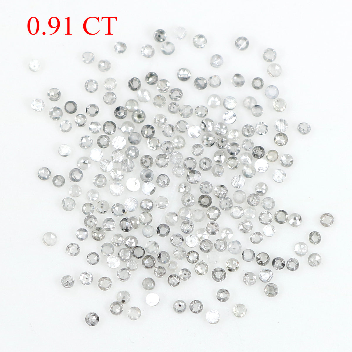 Natural Loose Round Rose Cut Salt And Pepper Diamond Black Grey Color Diamond 0.91 CT 1.00 MM Rose Cut Shape Diamond L1816