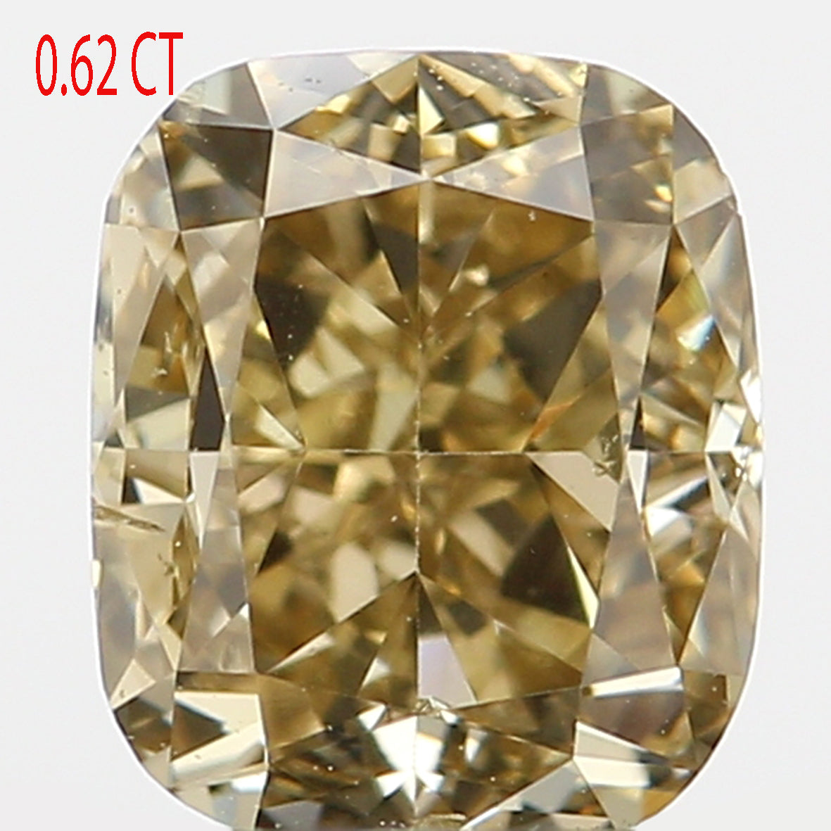 0.62 Ct Natural Loose Diamond, Cushion Diamond, Brown Diamond, Green Diamond, Antique Diamond, Rustic Diamond, Real Diamond L5728