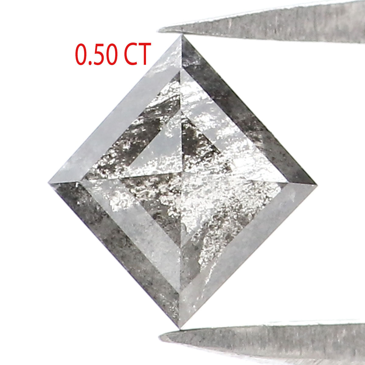 0.50 CT Natural Loose Kite Shape Diamond Salt And Pepper Kite Shape Diamond 6.15 MM Natural Black Grey Color Kite Rose Cut Diamond QK2572