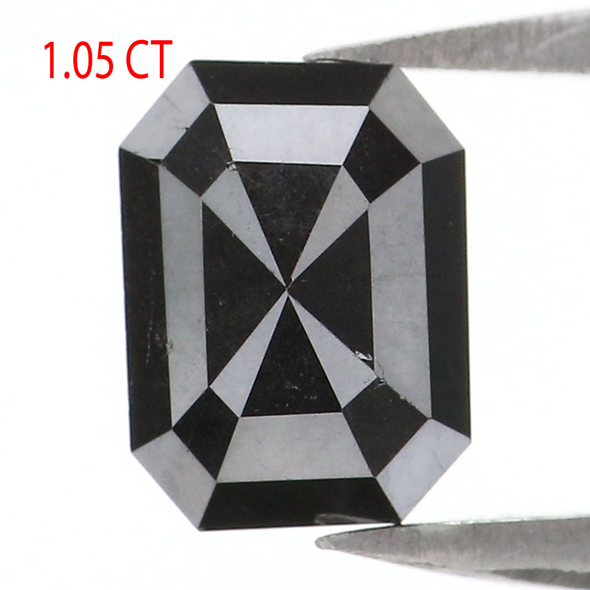 1.05 CT Natural Loose Emerald Shape Diamond Black Color Emerald Diamond 7.00 MM Natural Loose Black Color Emerald Rose Cut Diamond KQ1528
