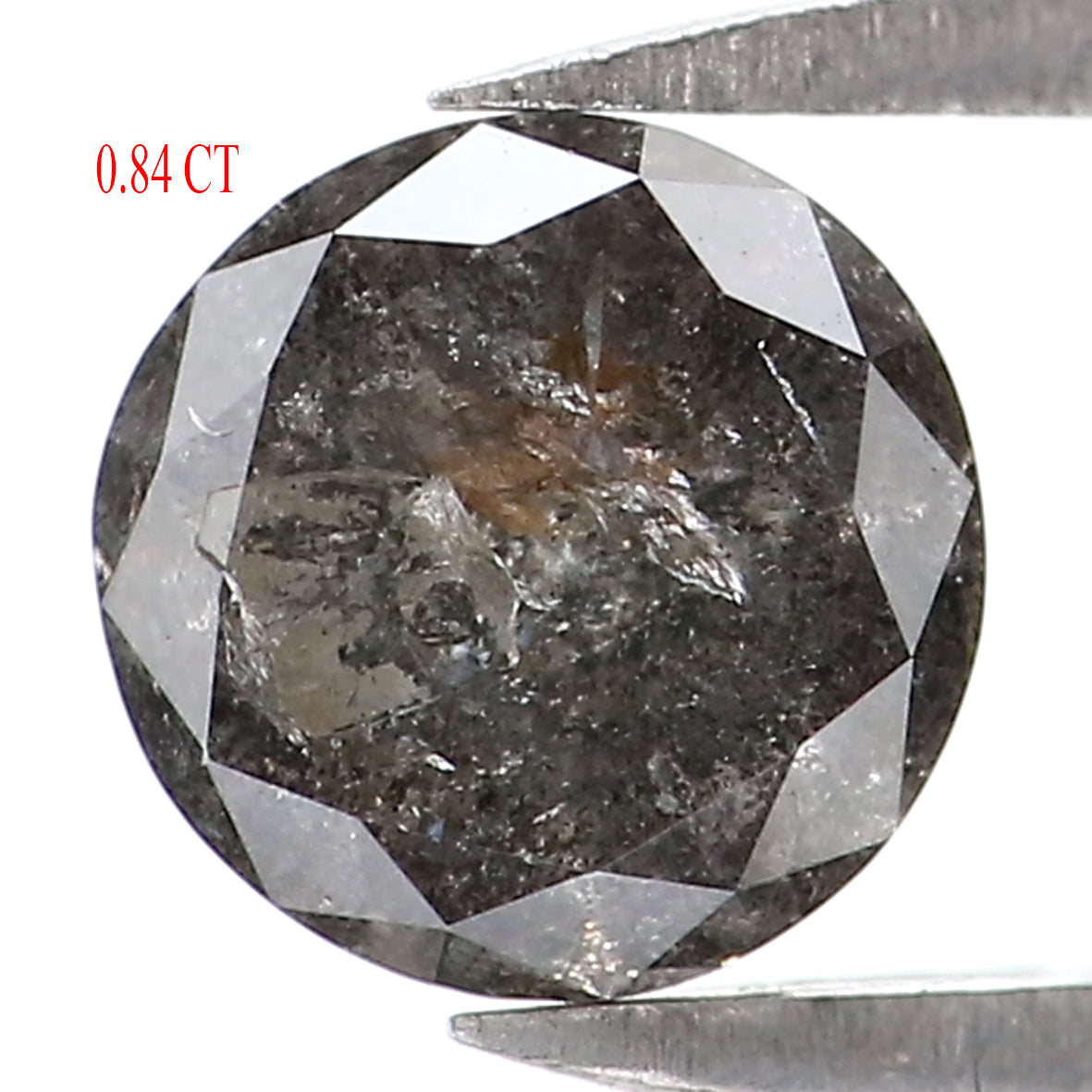 0.84 CT Natural Loose Round Shape Diamond Black Grey Color Round Cut Diamond 5.50 MM Salt And Pepper Round Brilliant Cut Diamond LQ8031
