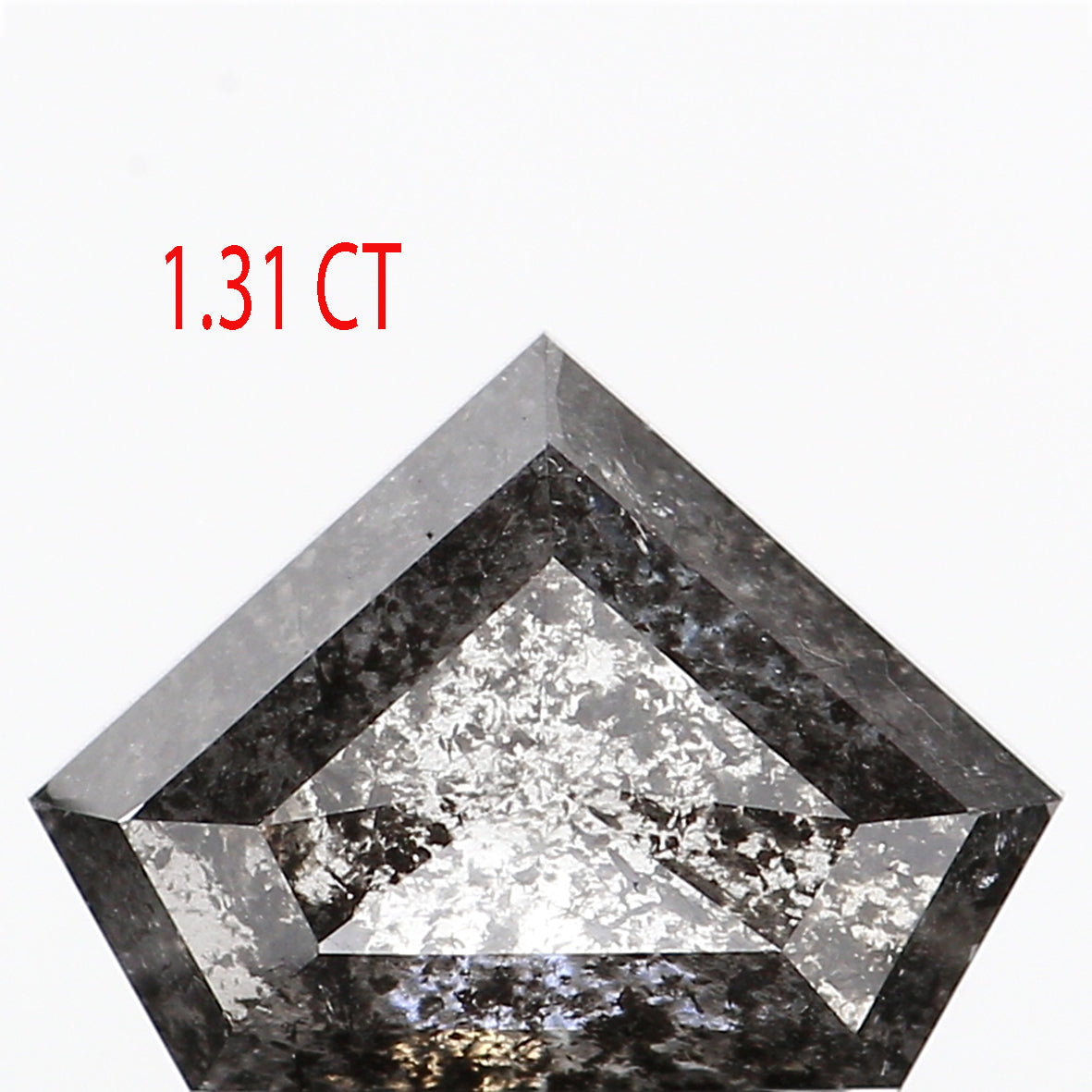 1.31 Ct Natural Loose Shield Shape Diamond Salt And Pepper Shield Cut Diamond 6.50 MM Black Gray Color Shield Shape Rose Cut Diamond QL254