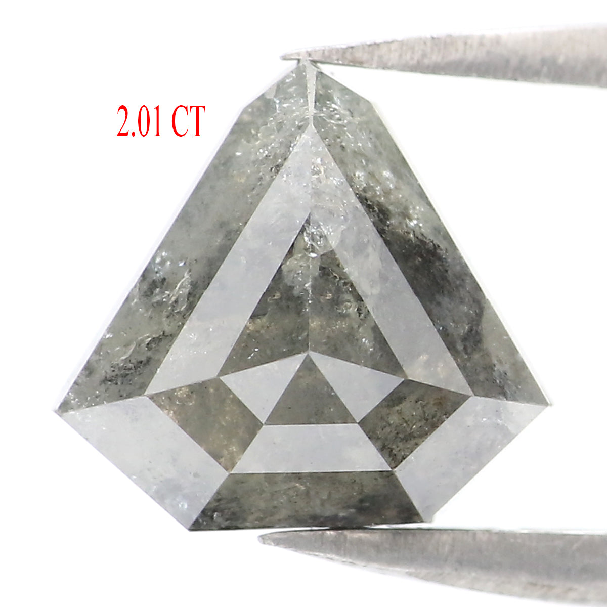 2.01 Ct Natural Loose Shield Shape Diamond Gray Color Shield Cut Diamond 8.40 MM Natural Gray Color Diamond Shield Rose Cut Diamond LQB8223