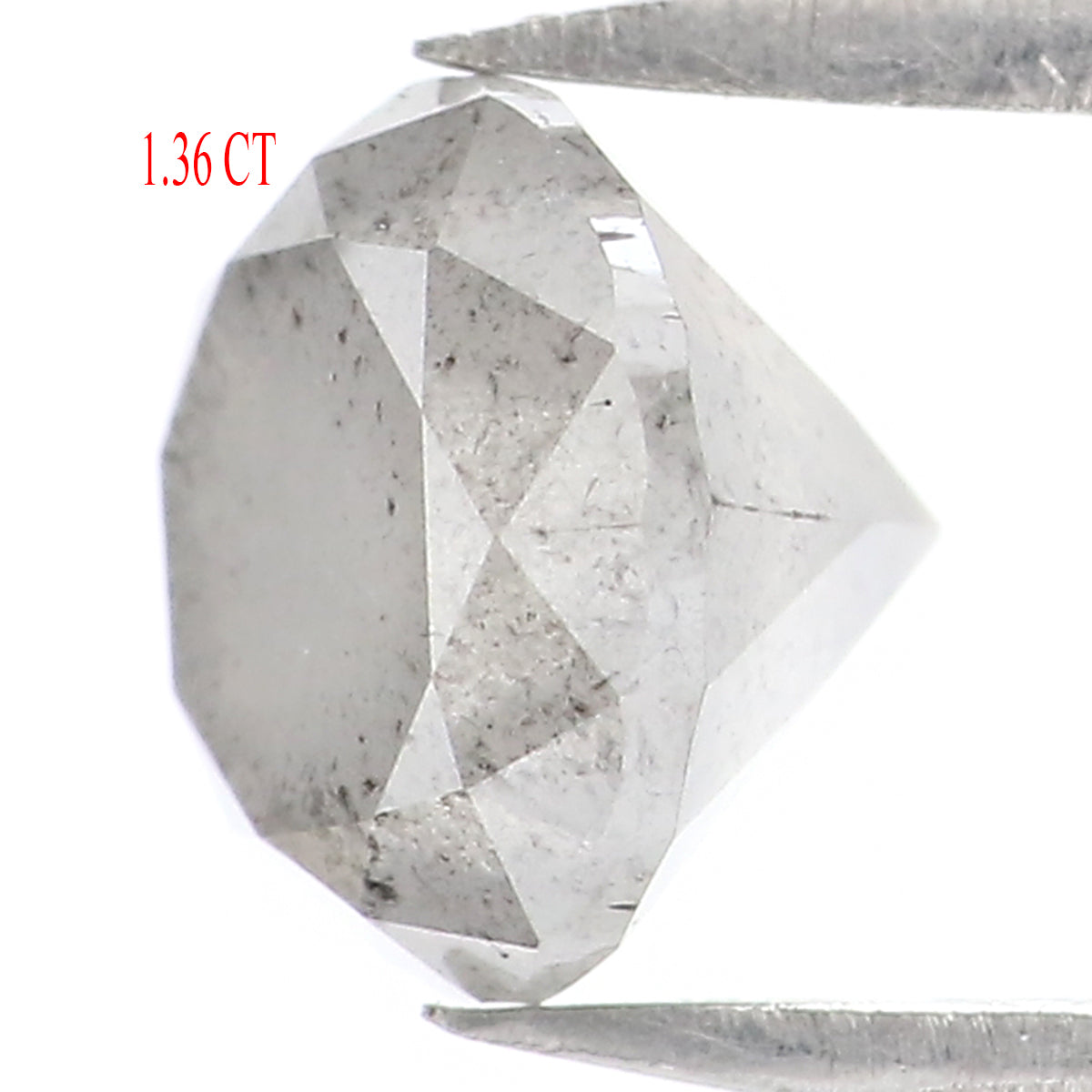 Natural Loose Round Brilliant Cut Diamond Milky Grey Color 1.36 CT 6.40 MM Round Shape Rose Cut Diamond L7877