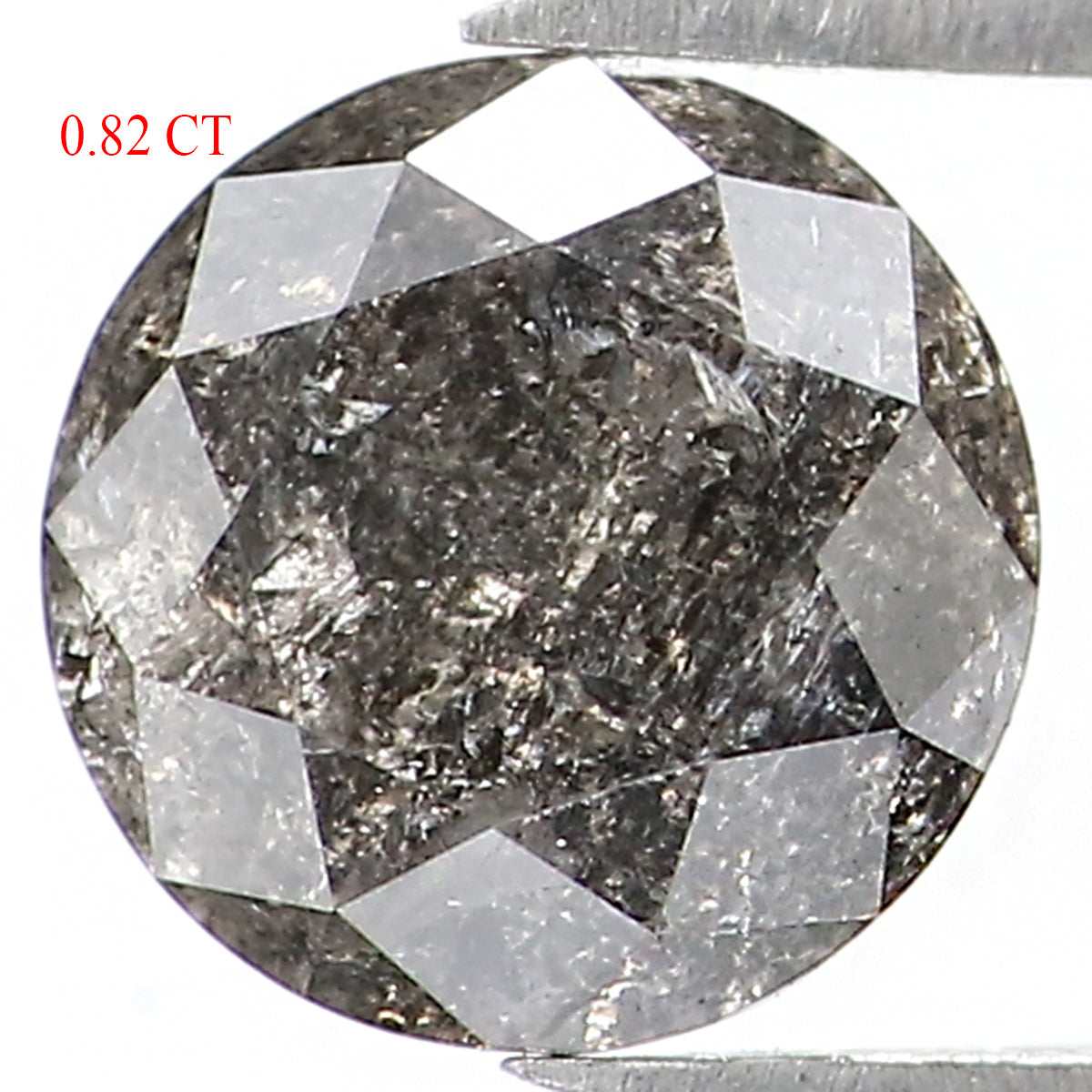 Natural Loose Round Salt And Pepper Diamond Black Grey Color 0.82 CT 5.70 MM Round Brilliant Cut Diamond L1464