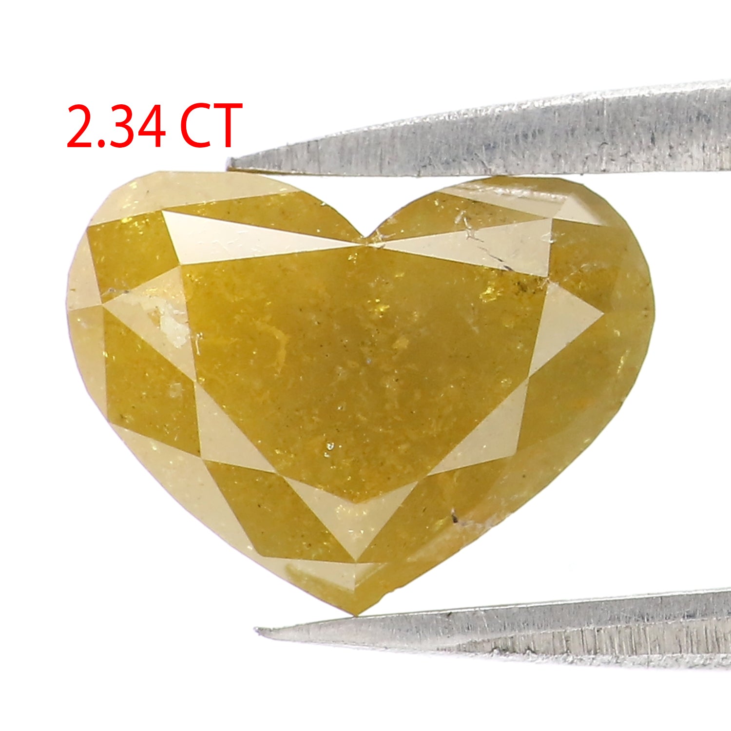 2.34 CT Natural Loose Heart Shape Diamond Yellow Color Heart Cut Diamond 7.35 MM Natural Yellow Color Diamond Heart Rose Cut Diamond LQ2694