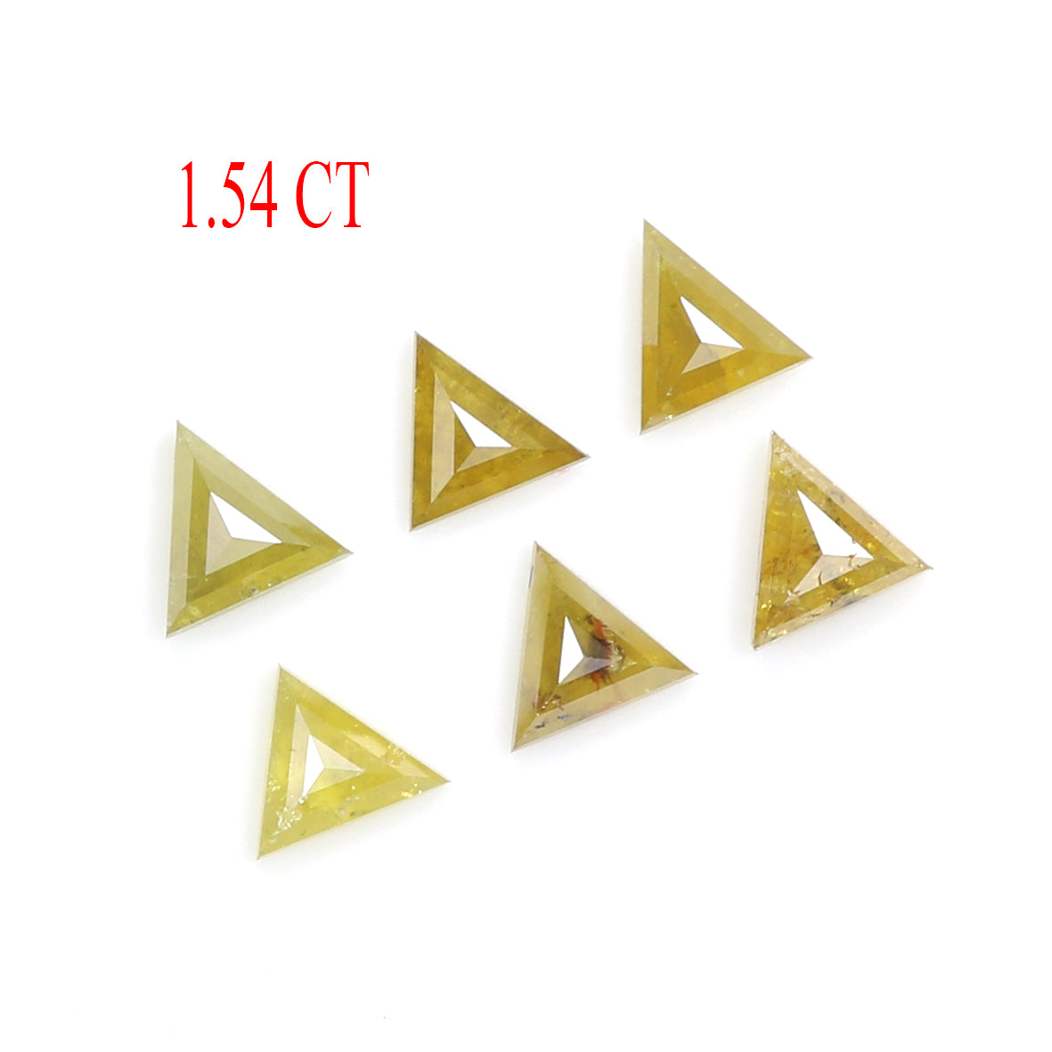 1.54 CT Natural Loose Triangle Shape Diamond Yellow Color Triangle Diamond 4.20 MM Natural Yellow Diamond Triangle Rose Cut Diamond QL2050