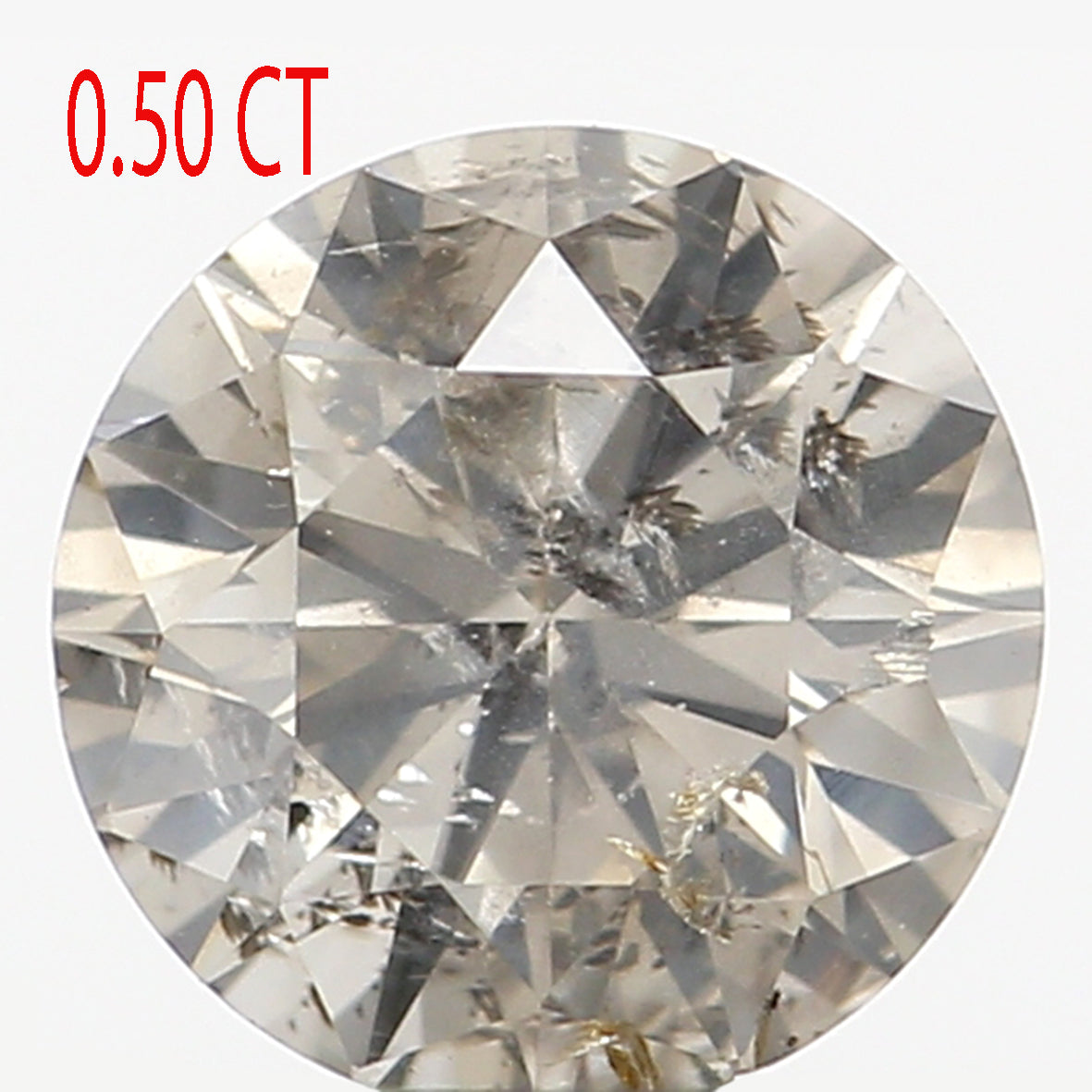 0.50 Ct Natural Loose Diamond, Fancy Grey Diamond, Round Diamond, Round Brilliant Cut Diamond, Sparkling Diamond, Rustic Diamond L5098