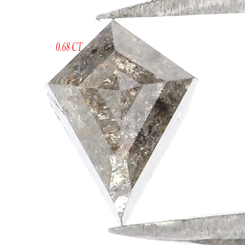 0.68 CT Natural Loose Kite Shape Diamond Salt And Pepper Kite Shape Diamond 6.85 MM Natural Black Grey Color Kite Rose Cut Diamond QL1342