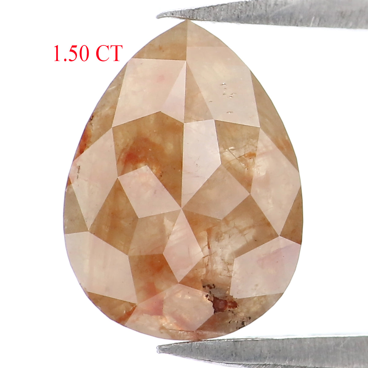 1.50 CT Natural Loose Pear Shape Diamond Yellow Color Pear Cut Diamond 9.45 MM Natural Brown Color Diamond Pear Rose Cut Diamond LQ2689