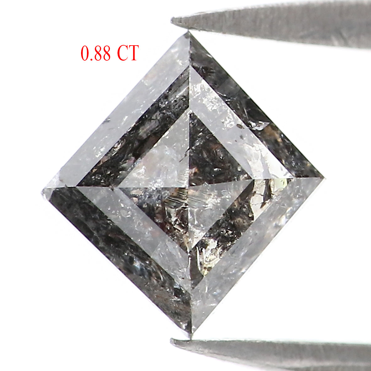 0.88 CT Natural Loose Kite Shape Diamond Salt And Pepper Kite Cut Diamond 7.20 MM Black Grey Color Kite Shape Rose Cut Diamond QL2026