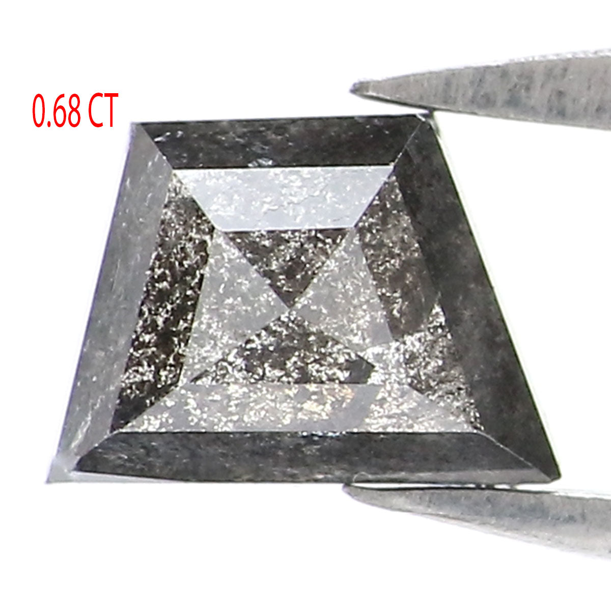 0.68 CT Natural Loose Antique Shape Diamond Salt And Pepper Antique Diamond 5.85 MM Natural Black Grey Color Antique Rose Cut Diamond LQ8188