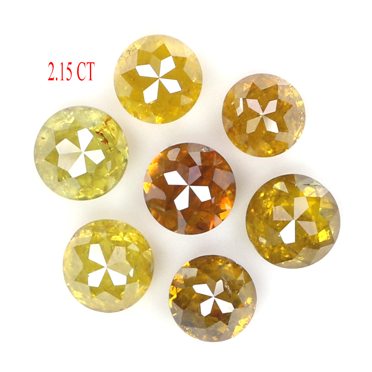 2.15 CT Natural Loose Rose Cut Diamond Yellow Color Round Shape Diamond 3.45 MM Natural Loose Diamond Brown Round Rose Cut Diamond LQ2115
