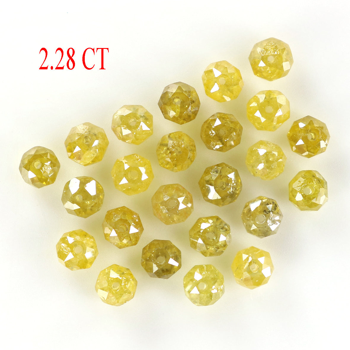 2.28 CT Natural Loose Bead Shape Diamond Yellow Color Bead Cut Diamond 2.30 MM Natural Loose Yellow Color Bead Rose Cut Diamond LQB1710