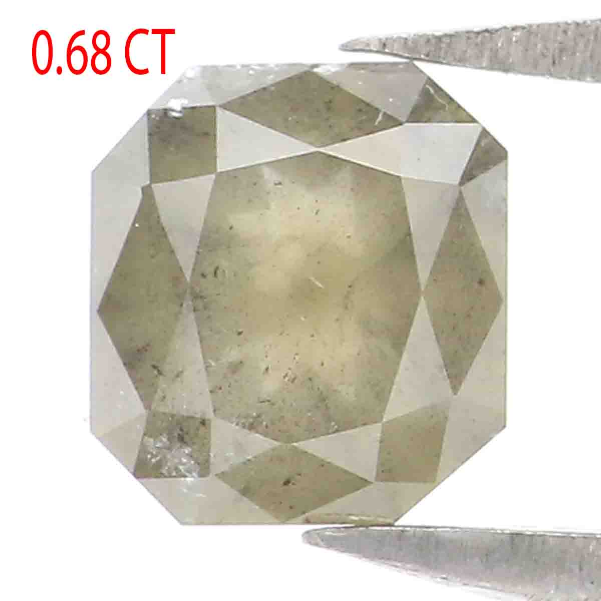 0.68 CT Natural Loose Radiant Shape Diamond Grey Color Radiant Cut Diamond 5.30 MM Natural Loose Grey Color Radiant Rose Cut Diamond LQ7485