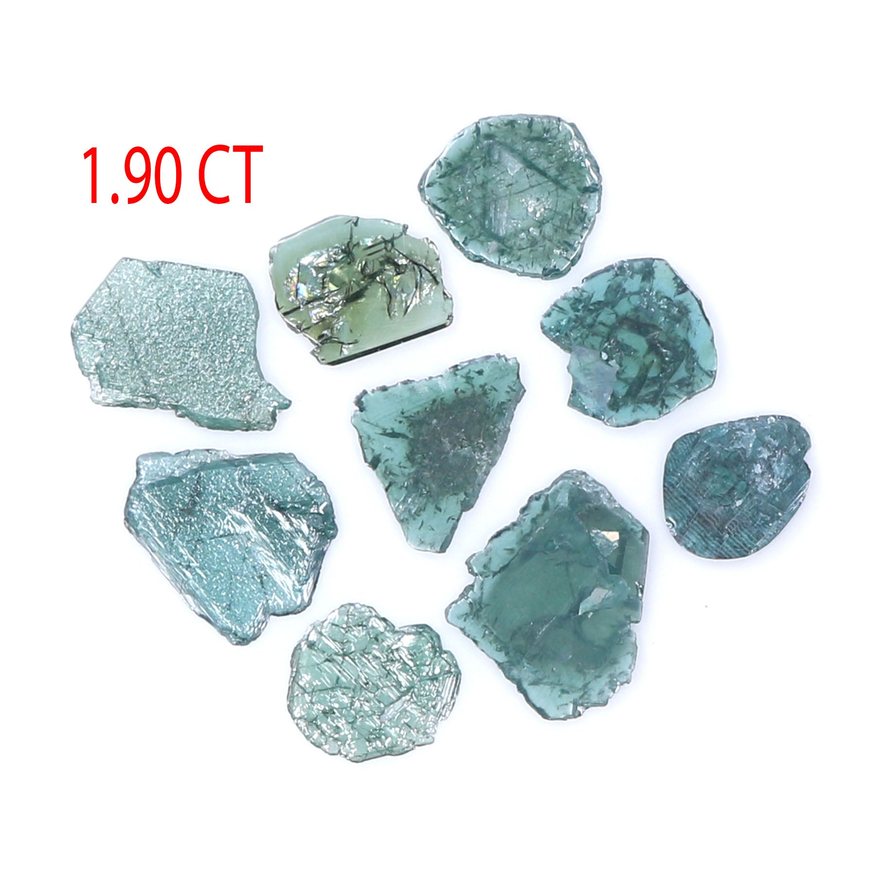 1.90 CT Natural Loose Slice Shape Diamond Blue Color Slice Cut Diamond 5.00 MM Natural Loose Blue Color Slice Irregular Cut Diamond LQ9173