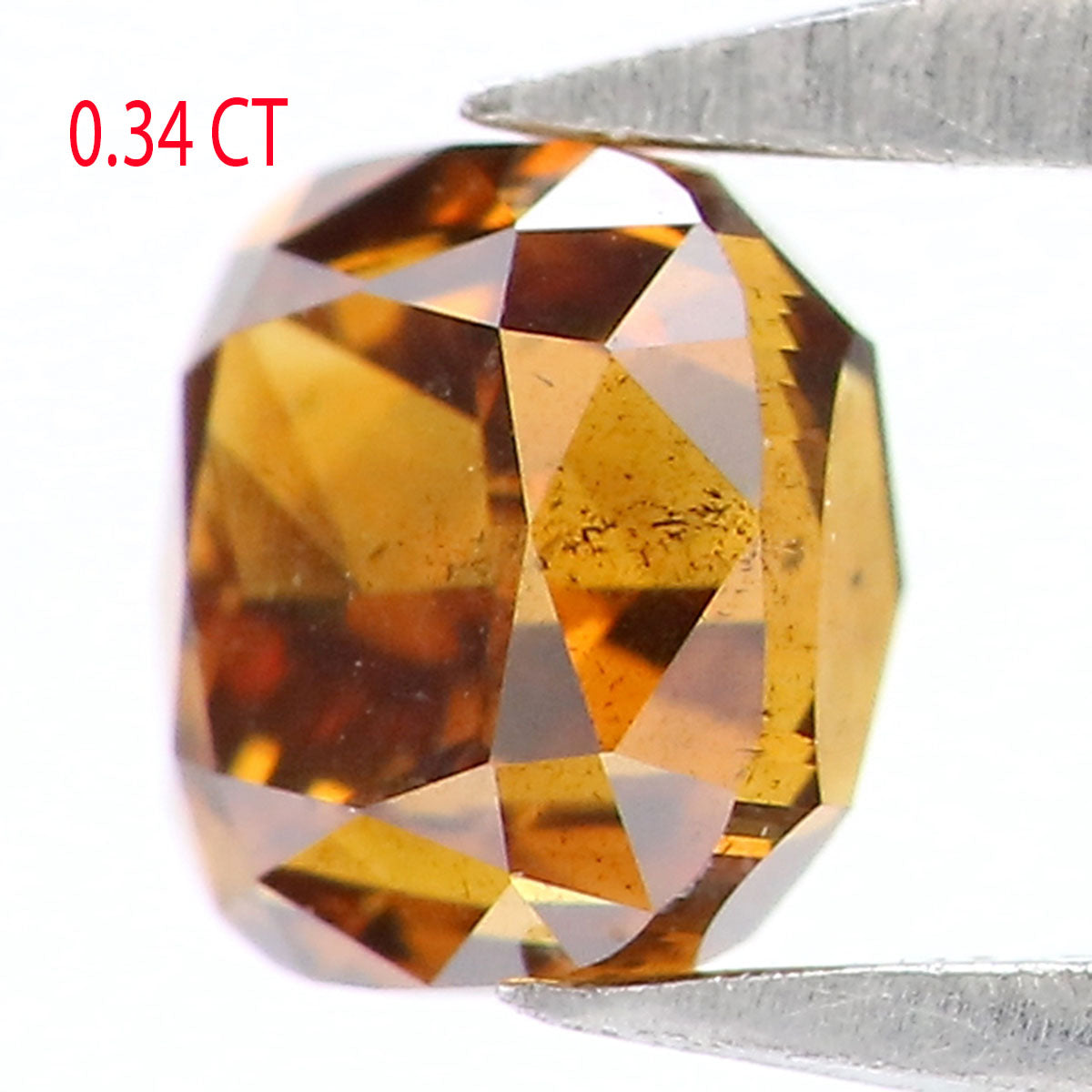 Natural Loose Cushion Coffee Brown Color Diamond 0.34 CT 3.66 MM Cushion Shape Rose Cut Diamond KR807