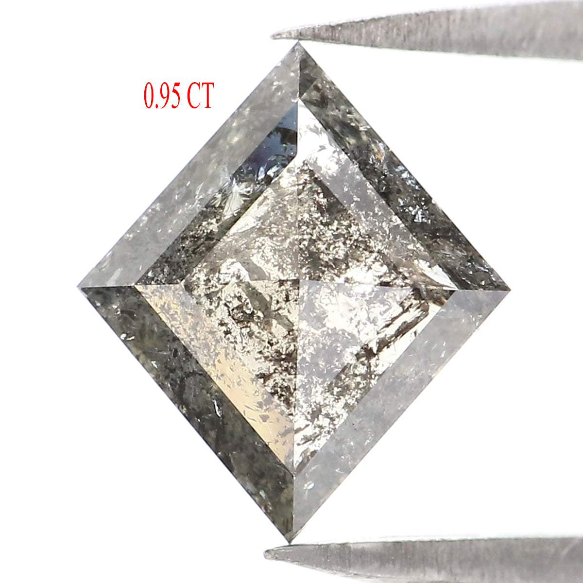 Natural Loose Kite Salt And Pepper Diamond Black Grey Color 0.95 CT 8.95 MM Kite Shape Rose Cut Diamond KDL2104