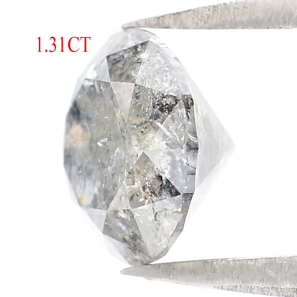 1.31 CT Natural Loose Round Shape Diamond Black Grey Color Round Cut Diamond 6.75 MM Salt And Pepper Round Brilliant Cut Diamond QL2032