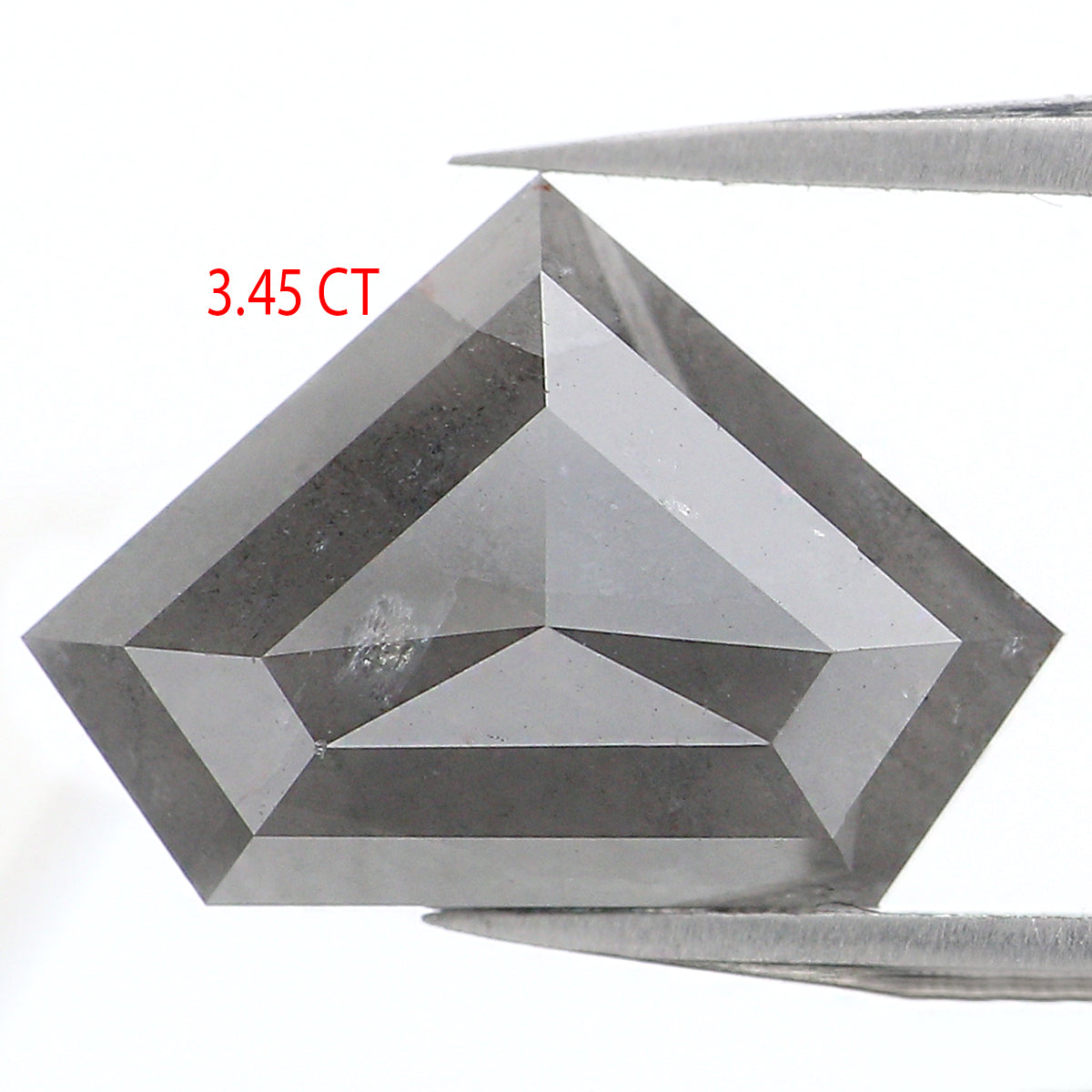3.45 Ct Natural Loose Shield Shape Diamond Salt And Pepper Shield Shape Diamond 8.70 MM Natural Gray Color Shield Rose Cut Diamond QL1055